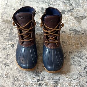 Sperry Blue and Brown Duck Boots